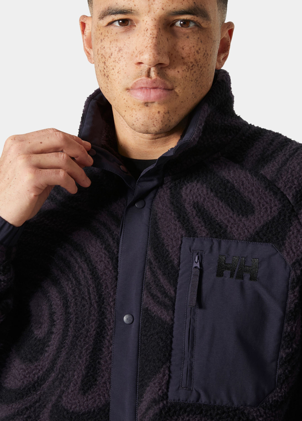 Helly Hansen Panorama Printed Pile Snap Siyah Erkek Polar - 3