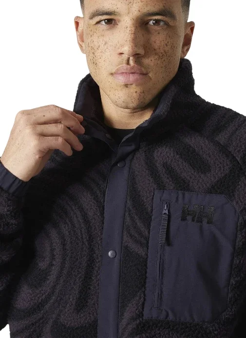 Helly Hansen Panorama Printed Pile Snap Siyah Erkek Polar - 3