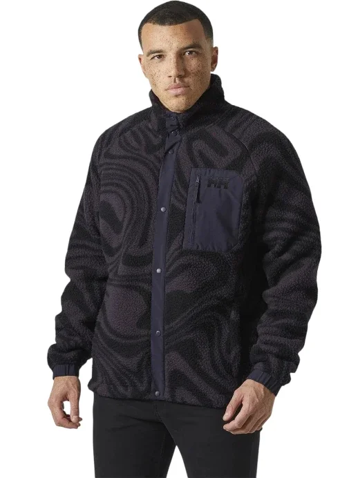 Helly Hansen Panorama Printed Pile Snap Siyah Erkek Polar - 1