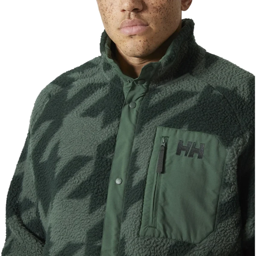 Helly Hansen Panorama Printed Pile Snap Yeşil Erkek Polar - 3