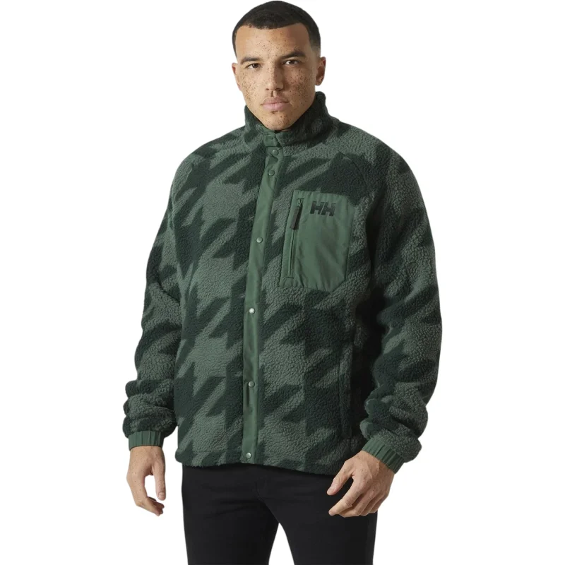 Helly Hansen Panorama Printed Pile Snap Yeşil Erkek Polar - 1
