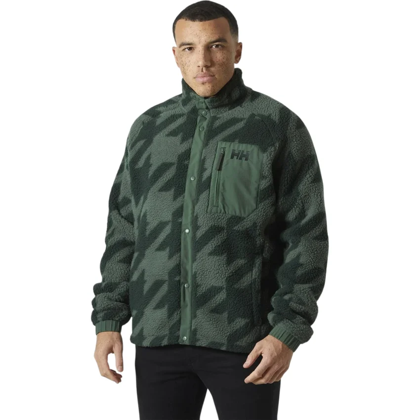 Helly Hansen Panorama Printed Pile Snap Yeşil Erkek Polar - 1
