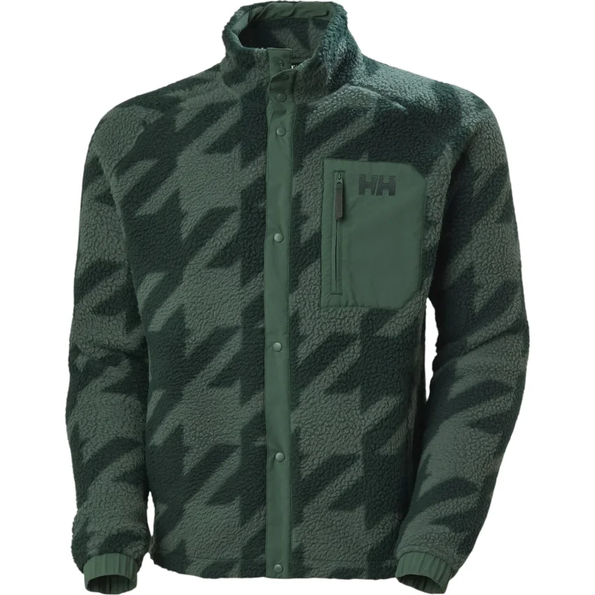 Helly Hansen Panorama Printed Pile Snap Yeşil Erkek Polar - 5