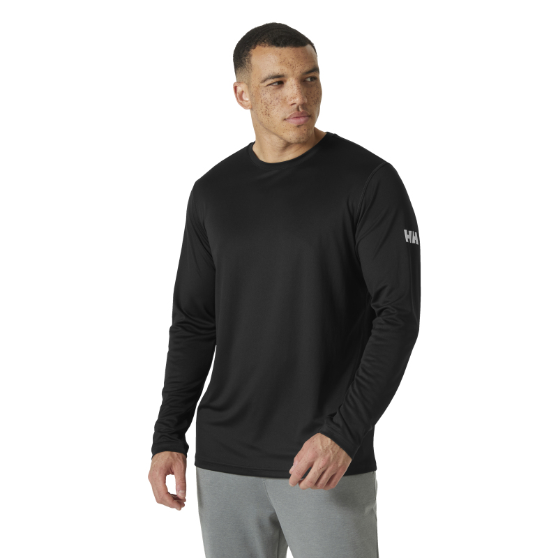 Helly Hansen Tech Crew LS 2.0 UV Siyah Erkek Sweatshirt - Helly Hansen