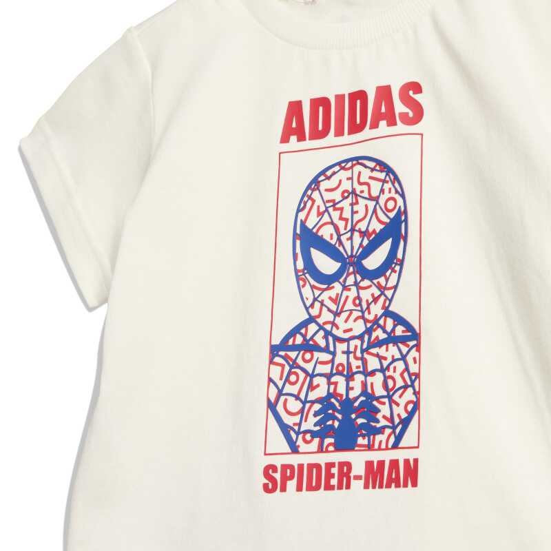 Adidas Marvel Spiderman Beyaz Çocuk Şort Tshirt Takım - 5