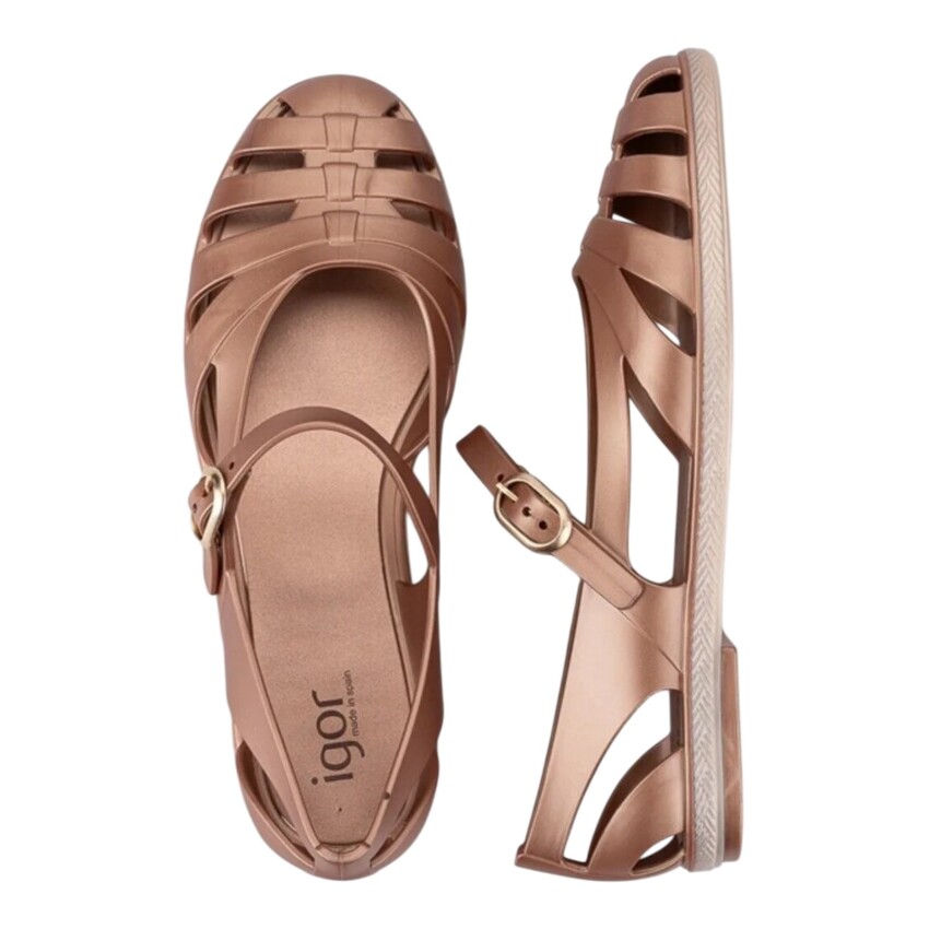 Igor Paris Metal Kahverengi Kadın Sandalet - 4