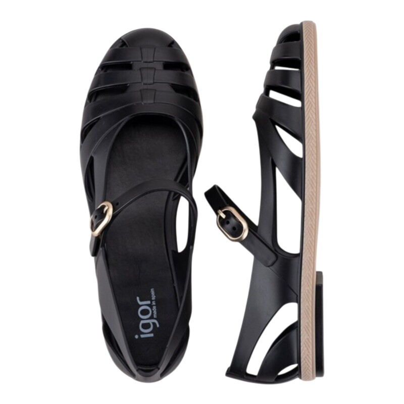 Igor Paris Siyah Kadın Sandalet - 4