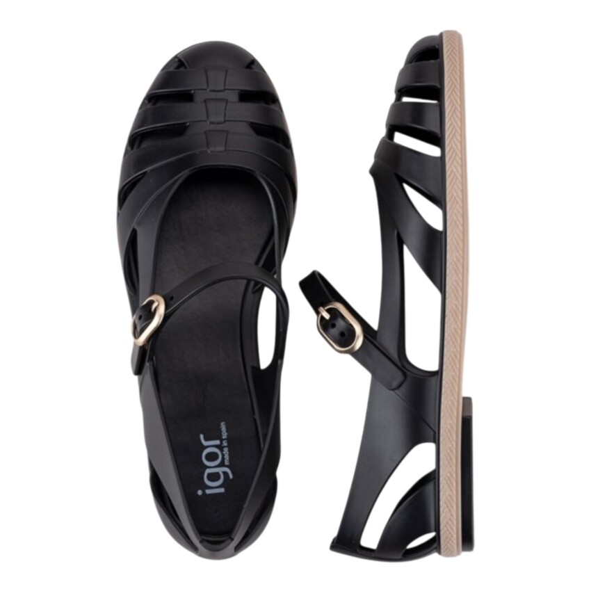 Igor Paris Siyah Kadın Sandalet - 4