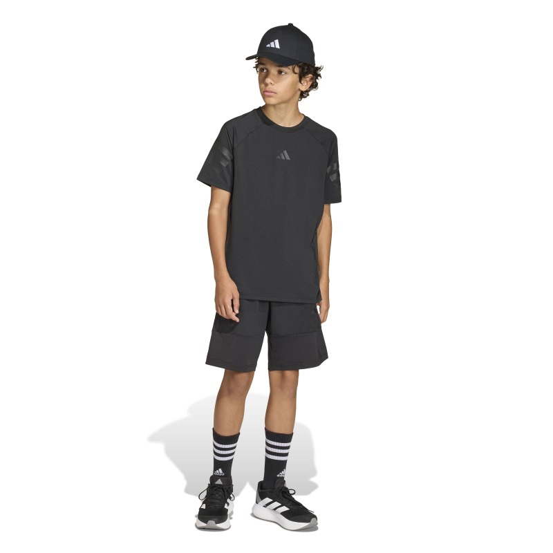 Adidas Sport Icons Material Mix Siyah Çocuk Şort - 9