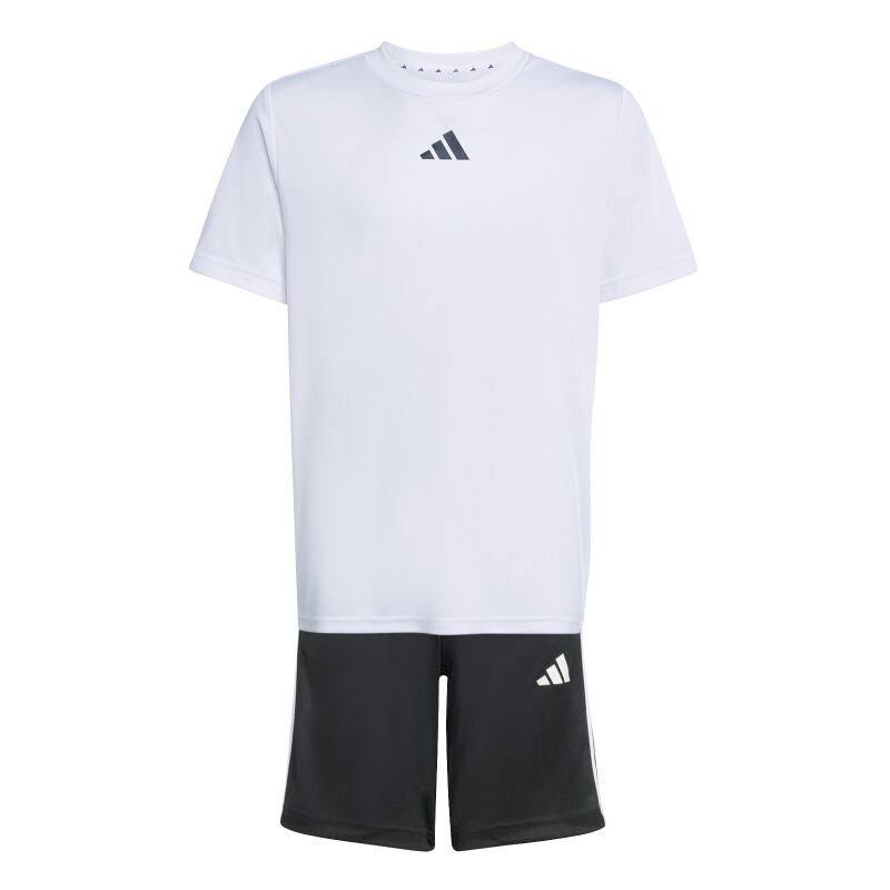 Adidas Train Essentials 3-Stripes Beyaz Çocuk Şort Tshirt Takım - 1