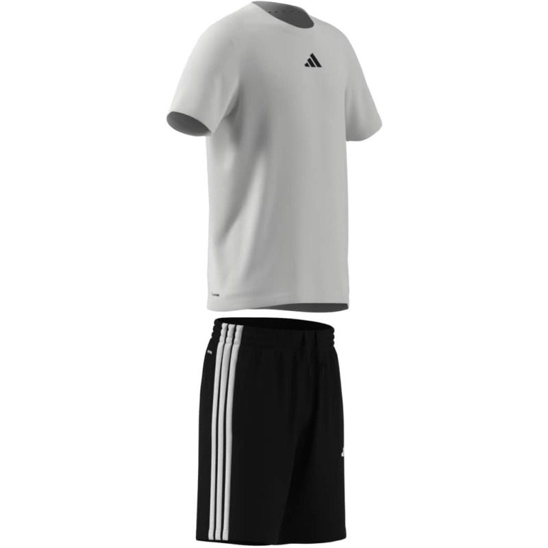 Adidas Train Essentials 3-Stripes Beyaz Çocuk Şort Tshirt Takım - 4