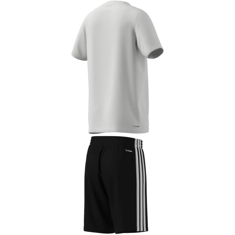 Adidas Train Essentials 3-Stripes Beyaz Çocuk Şort Tshirt Takım - 6