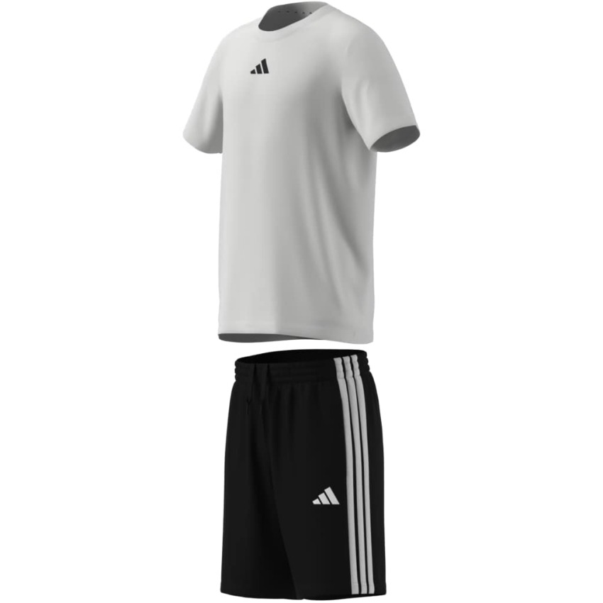 Adidas Train Essentials 3-Stripes Beyaz Çocuk Şort Tshirt Takım - 10