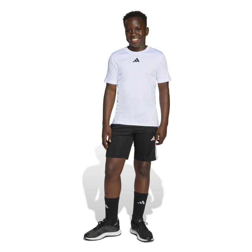 Adidas Train Essentials 3-Stripes Beyaz Çocuk Şort Tshirt Takım - 13