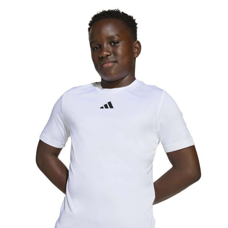 Adidas Train Essentials 3-Stripes Beyaz Çocuk Şort Tshirt Takım - 17