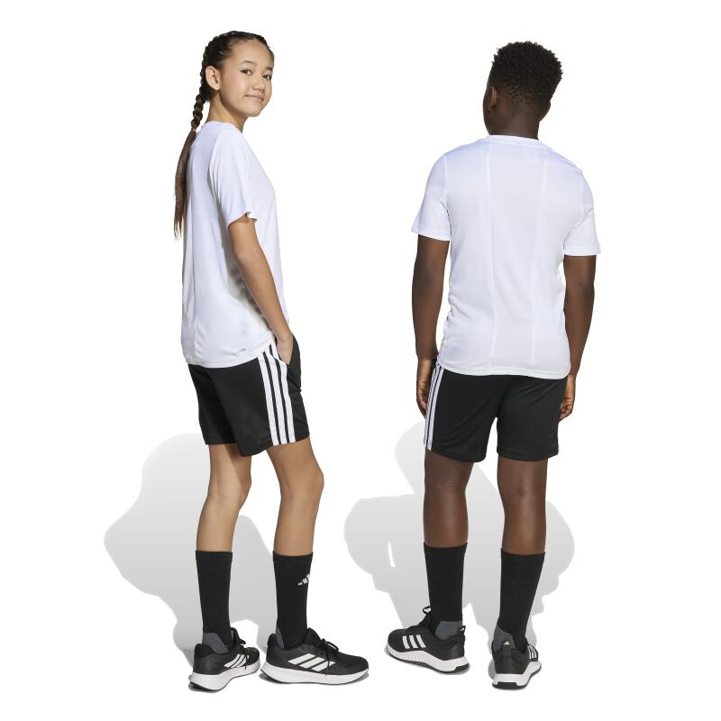 Adidas Train Essentials 3-Stripes Beyaz Çocuk Şort Tshirt Takım - 18
