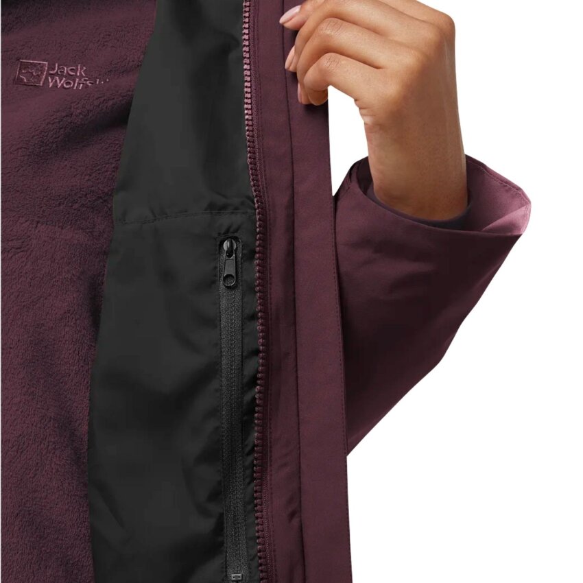 Jack Wolfskin Rotwand 3IN1 Bordo Kadın Mont - 9