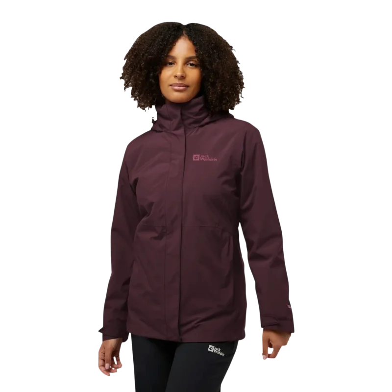 Jack Wolfskin Rotwand 3IN1 Bordo Kadın Mont - 2