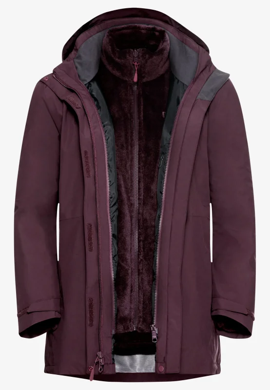 Jack Wolfskin Rotwand 3IN1 Bordo Kadın Mont - 7
