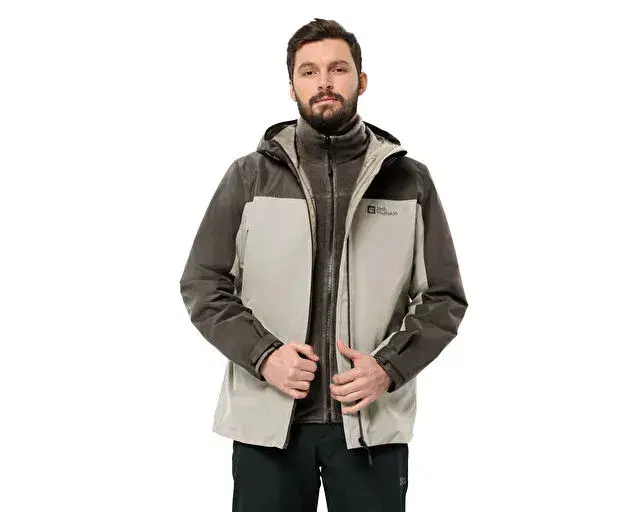 Jack Wolfskin Taubenberg 3IN1 Jkt M Bej Erkek Mont - 4