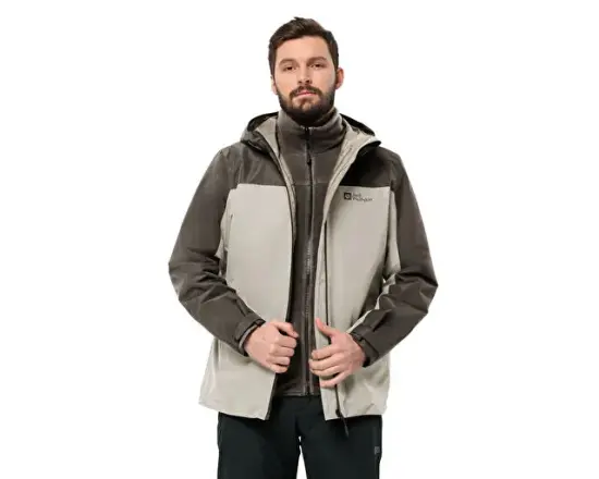 Jack Wolfskin Taubenberg 3IN1 Jkt M Bej Erkek Mont - 1