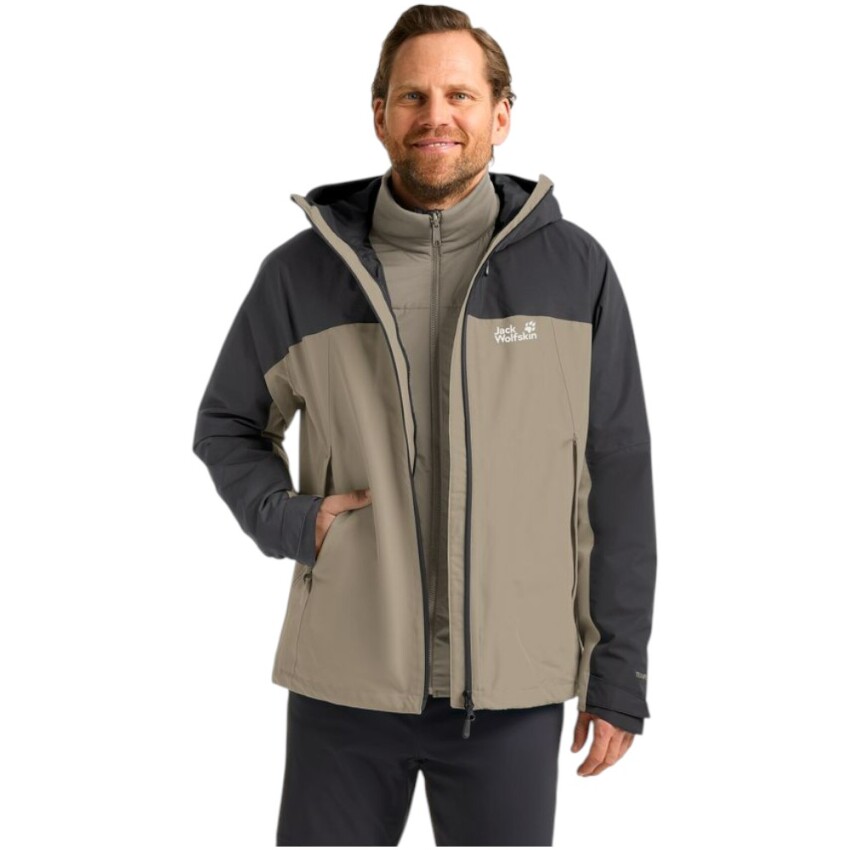 Jack Wolfskin Wild Places 3IN1 Bej Erkek Mont - 1