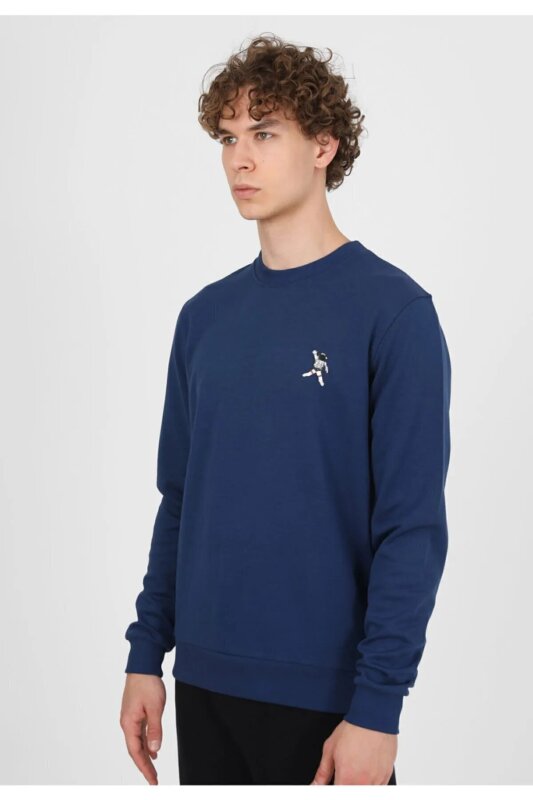 John Frank JOHN FRANK COOL SWEATSHIRT Saks-Mavi Erkek Sweatshirt JFSTCOOL35-802 - 2