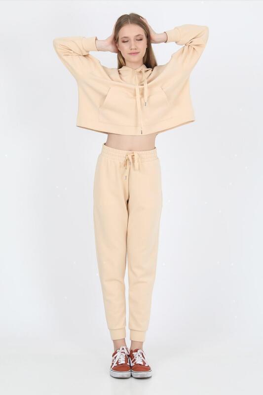 John Frank JOHN FRANK WOMAN SPORTS&LOUNGEWEAR JOGGING Bej Kadın Eşofman Altı WJFJG02-COMFY-032 - 1