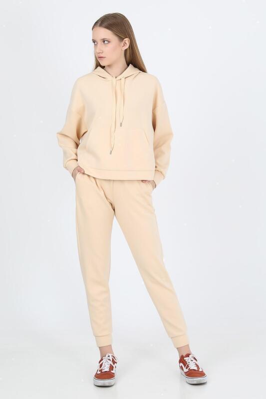 John Frank JOHN FRANK WOMAN SPORTS&LOUNGEWEAR JOGGING Bej Kadın Eşofman Altı WJFJG02-COMFY-032 - 3