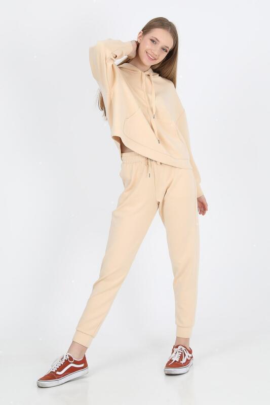 John Frank JOHN FRANK WOMAN SPORTS&LOUNGEWEAR JOGGING Bej Kadın Eşofman Altı WJFJG02-COMFY-032 - 4