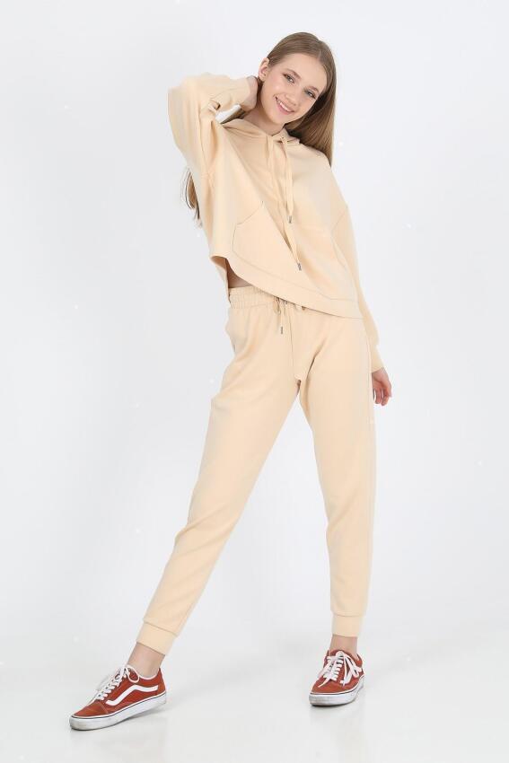 John Frank JOHN FRANK WOMAN SPORTS&LOUNGEWEAR JOGGING Bej Kadın Eşofman Altı WJFJG02-COMFY-032 - 4