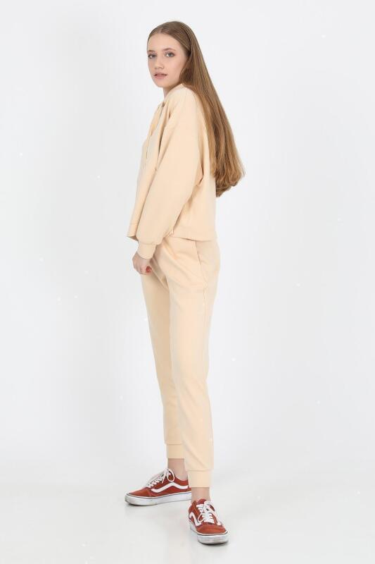 John Frank JOHN FRANK WOMAN SPORTS&LOUNGEWEAR JOGGING Bej Kadın Eşofman Altı WJFJG02-COMFY-032 - 5