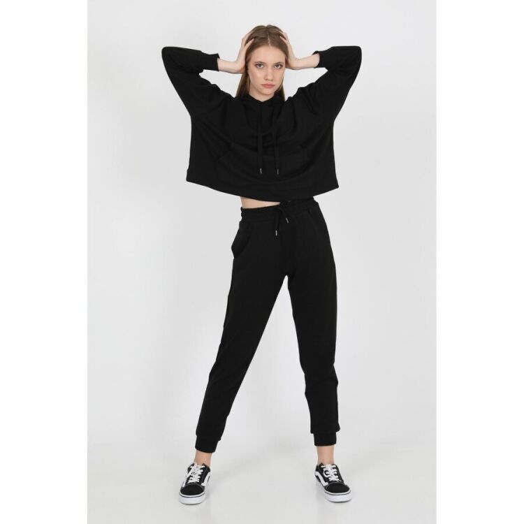 John Frank JOHN FRANK WOMAN SPORTS&LOUNGEWEAR JOGGING SİYAH Kadın Eşofman Altı WJFJG02-COMFY-001 - John Frank