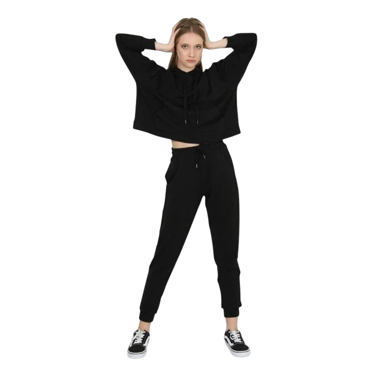 John Frank Jogging Siyah Kadın Eşofman Altı - 1