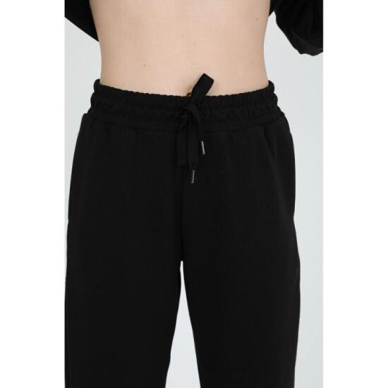 John Frank JOHN FRANK WOMAN SPORTS&LOUNGEWEAR JOGGING SİYAH Kadın Eşofman Altı - 3