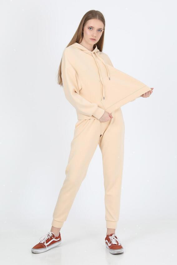 John Frank JOHN FRANK WOMAN SPORTS&LOUNGEWEAR SWEATSHIRT Bej Kadın Sweatshirt WJFHST02-COMFY-032 - 3