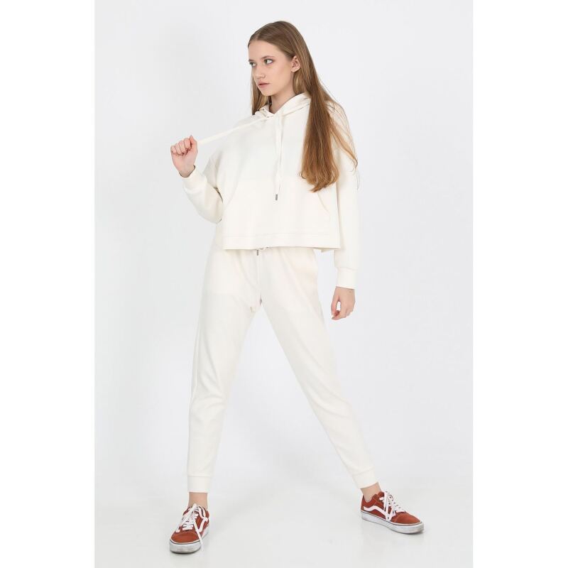 John Frank JOHN FRANK WOMAN SPORTS&LOUNGEWEAR SWEATSHIRT EKRU Kadın Sweatshirt WJFHST02-COMFY-592 - 5