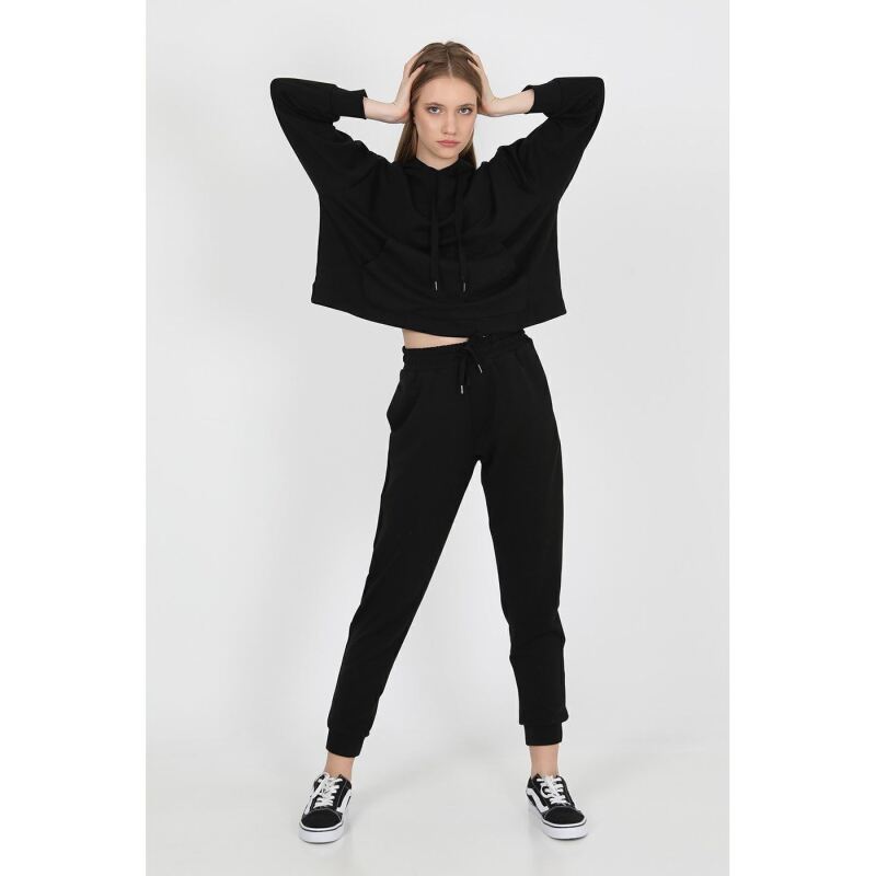 John Frank JOHN FRANK WOMAN SPORTS&LOUNGEWEAR SWEATSHIRT SİYAH Kadın Sweatshirt WJFHST02-COMFY-001 - 1