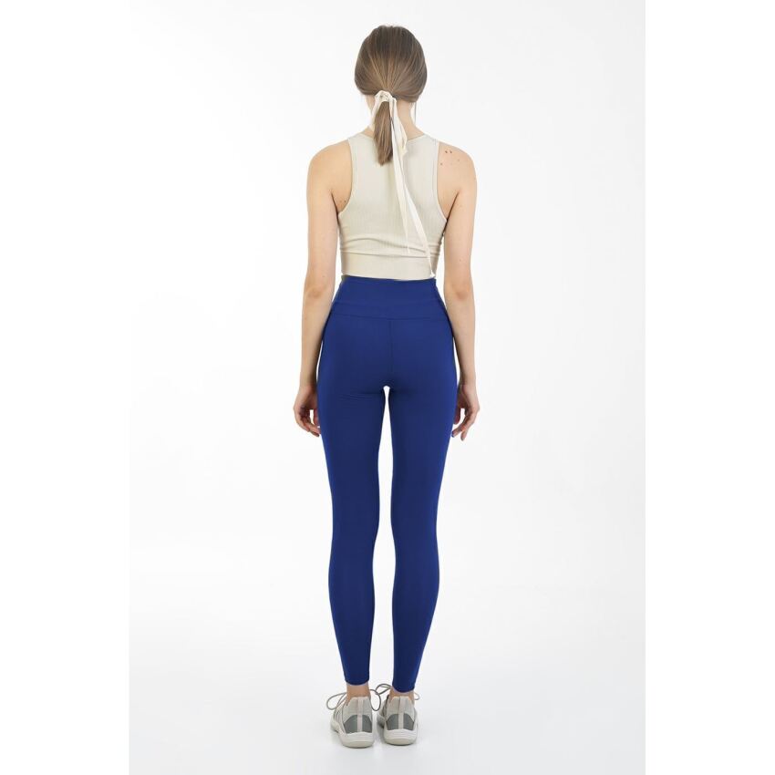 John Frank JOHN FRANK WOMEN DÜZ RENKLI TAYT Mavi Kadın Tayt WJFLEG01-009 - 3