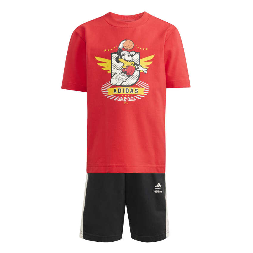 Adidas Disney Mickey Mouse Set Kırmızı Çocuk Şort Tshirt Takım - 1