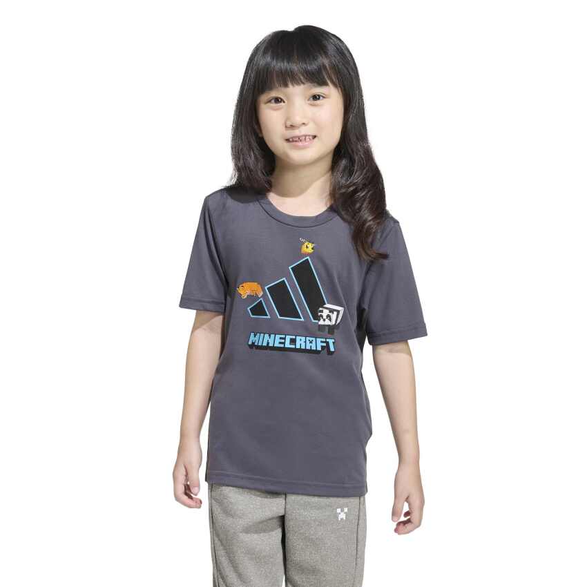 Adidas Minecraft Training Antrasit Çocuk Tshirt - 1