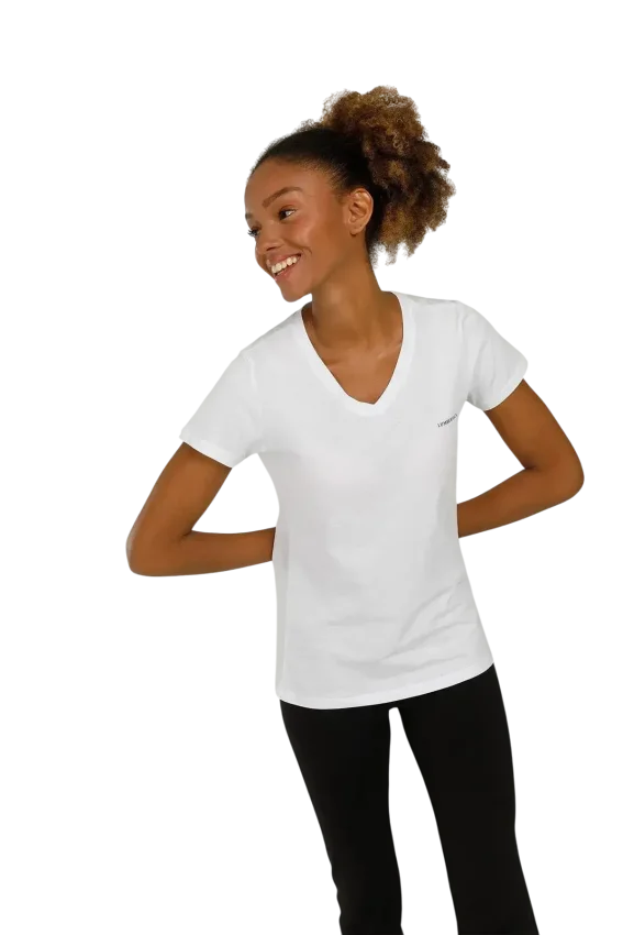 Lumberjack 4M WB V NECK 11CT126 4FX Beyaz Kadın Tshirt - 1