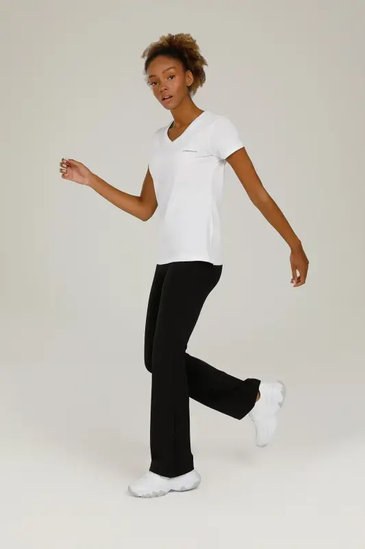 Lumberjack 4M WB V NECK 11CT126 4FX BEYAZ Kadın Tshirt - 3