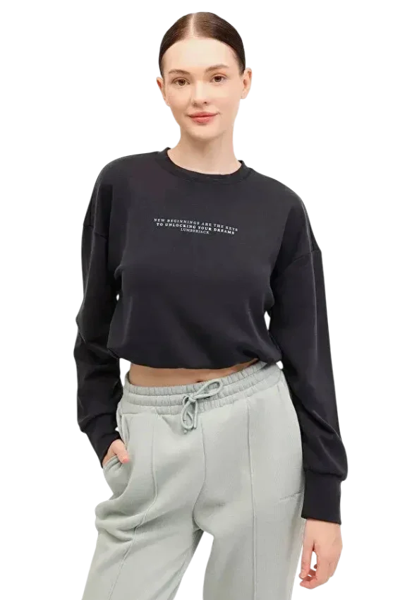 Lumberjack 4W Wl Larina 16Ck97 4PR Siyah Kadın Sweatshirt - 1