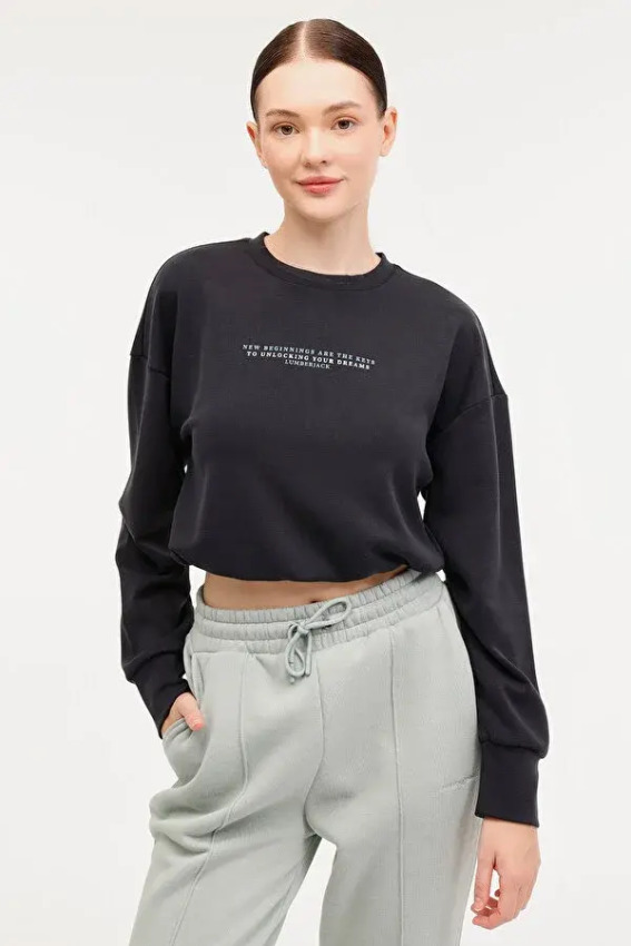 Lumberjack 4W Wl Larina 16Ck97 4PR SİYAH Kadın Sweatshirt - Lumberjack