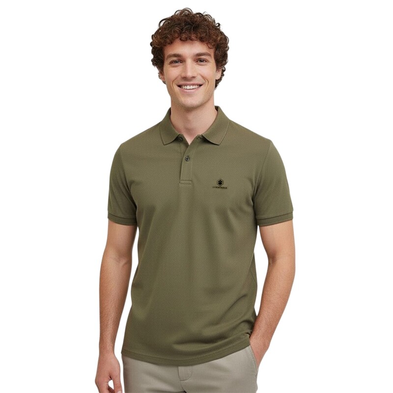 Lumberjack 6M MB CT461 Sherman T-SH 6FX Haki Erkek Polo Tshirt - Lumberjack