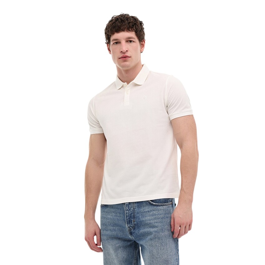 Lumberjack 6M MB CT953 Polo T-SH 6FX Beyaz Erkek Polo Tshirt - 1