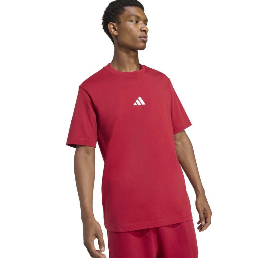 Adidas Essentials Small Logo Single Jersey Bordo Erkek Tshirt - 4