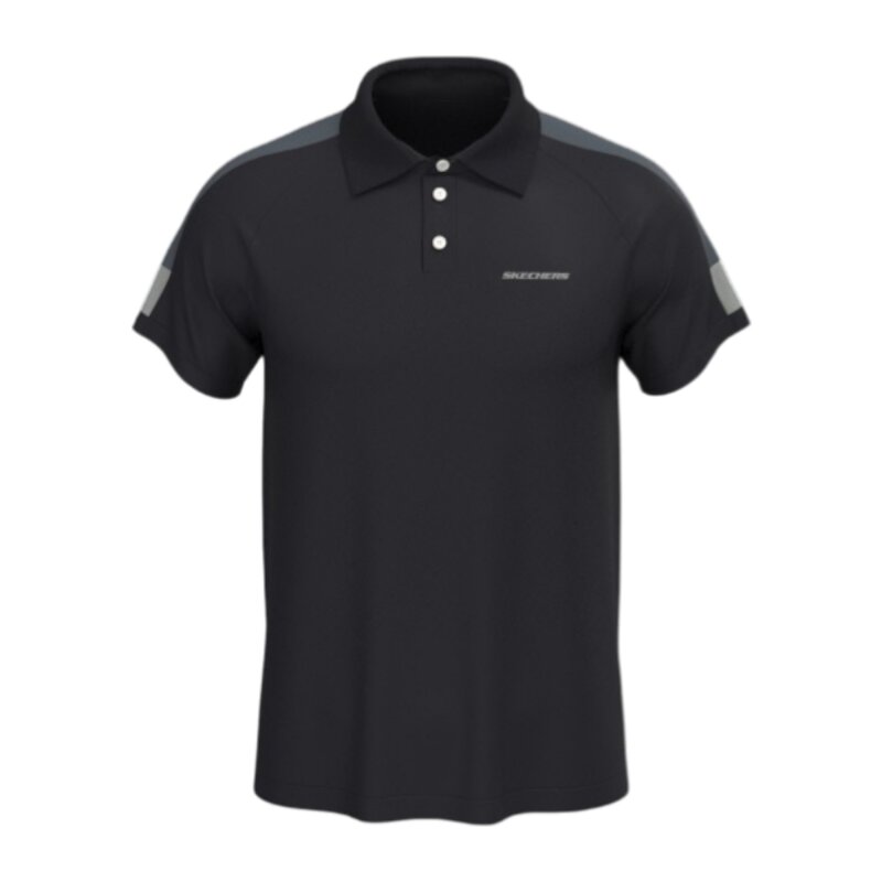 Skechers Color Block Detail Siyah Erkek Polo Tshirt - Skechers