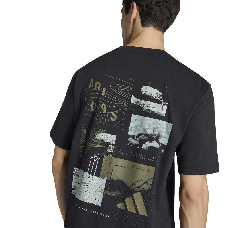 Adidas Climacool City Tech Illustration Graphic Siyah Erkek Tshirt - 3